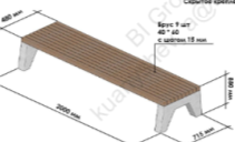 Скамейки без спинки для Комфорт Lite- бетон